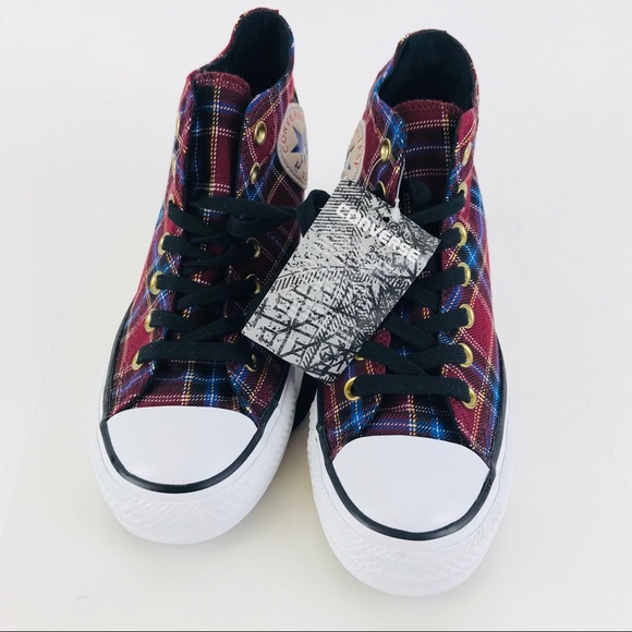 chuck taylor all star plaid lux wedge